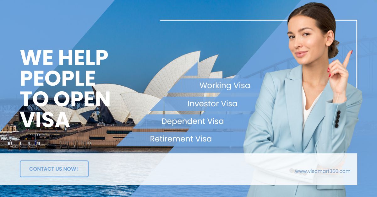 Blue Modern Professional Visa Agent Service Promotion Facebook Ad